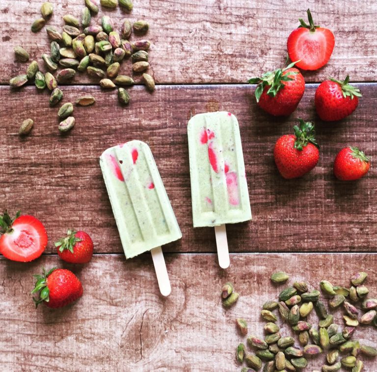 Once Upon A Thyme – Strawberry Pistachio Ice Pops