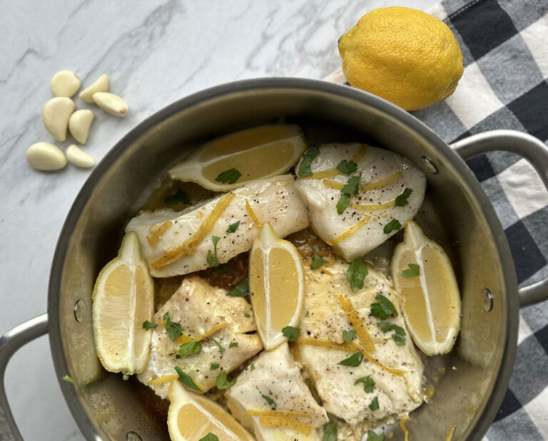 Once Upon A Thyme – Pan Seared Lemon Garlic Sea Bass